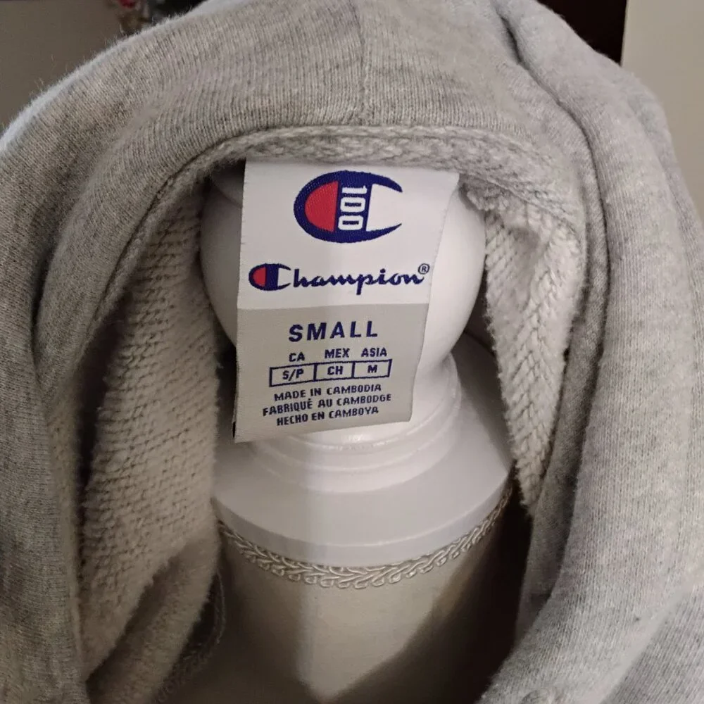 Champion Heather Gray Hoodie with Logo Size S - Picture 5 of 5